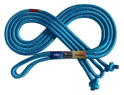 Just Jump It 16' Foot Single Jump Rope for Kids Women and Men - Active Outdoor Youth Fitness Excersing Equipment - Double Dutch Length Gym Accessories - color: Turquoise, size: 8 feet