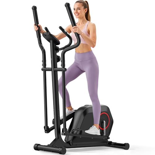 Elliptical Exercise Machine for Home Use, Elliptical Machine with Hyper-Quiet Magnetic Drive System, 14-Level Resistance Adjustment, 15.5IN Stride, 300LBS Weight Capacity, Tablet Holder