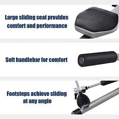 Goplus Hydraulic Rowing Machine with LCD Monitor