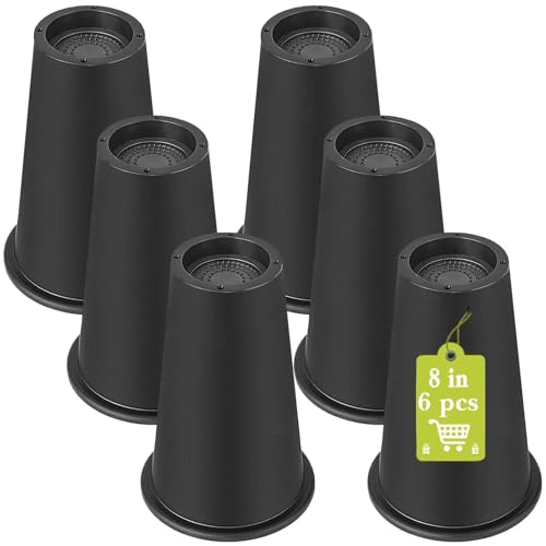 6 Pack Furniture Risers 8 Inch, Bed Risers Heavy Duty for Table Desk Couch Chair Sofa Cabinet Bed Frame Dorm, Round Table Leg Risers Lift Height 8", Black - color: Black 6 Pack, size: 8 Inch