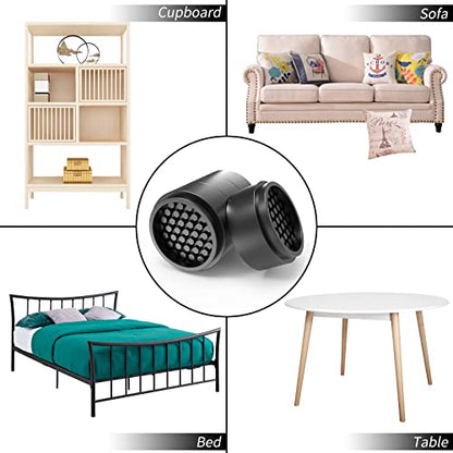 Ezprotekt 1 Inch Adjustable Round Bed Furniture Risers, Stackable Furniture Lifts Risers Creates an Additional 1", 2", or 3" of Height for Sofa, Bed, Table, Chair, Heavy Anti Slip Rubber (12 Pack) - size: 1 inch-12pcs