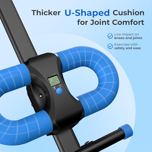 OWLSKY Ab Machine, Adjustable Ab Trainer Machine for Abs Workout at Home Gym, Foldable, Knee Protection, LCD Monitor, Device Holder, 400 LBS,Abdominal Trainer for Stomach Workout - style: Blue