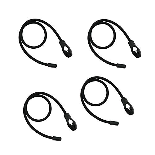 Heavy Duty Adjustable Elastics Stretch Lock Shock Bungee Cords Rope with PVC Coated Buckle All Black for Motorcycle, Cargo, Camping, RV, Trailer, Bicycle Carrier Rack, Trunk,Luggage (4 Pack)