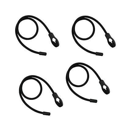 Heavy Duty Adjustable Elastics Stretch Lock Shock Bungee Cords Rope with PVC Coated Buckle All Black for Motorcycle, Cargo, Camping, RV, Trailer, Bicycle Carrier Rack, Trunk,Luggage (4 Pack)