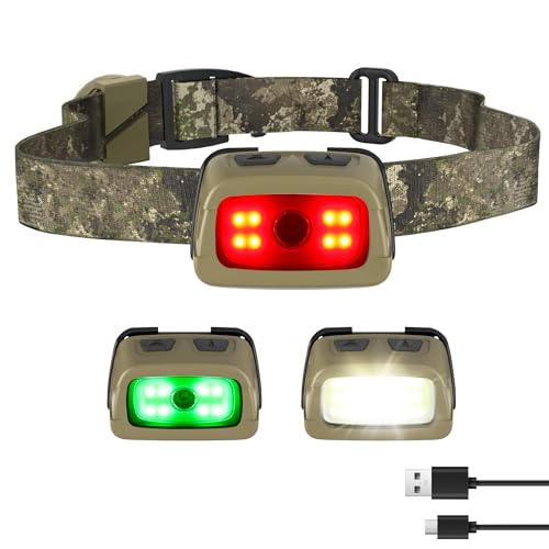 EverBrite 350LM Rechargeable Headlamp with Red White Green Light - color: Camo