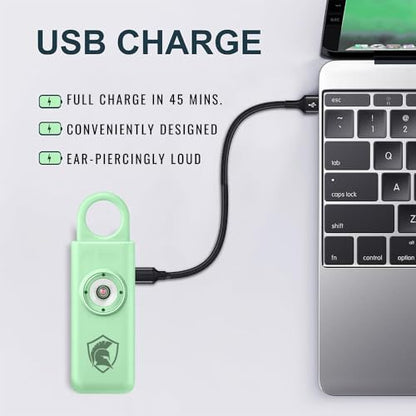 Personal Safety Alarm Rechargeable (Lime) - color: Lime