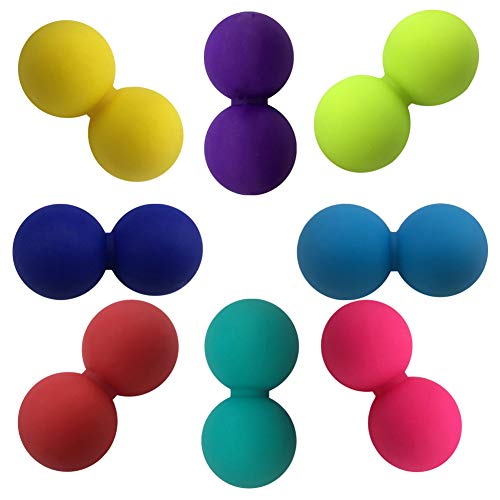 EliteShine Double Lacrosse Massage Ball for Myofascial Trigger Point Release & Deep Tissue Massagefor Physical Therapy, Muscle Relaxer, Acupoint Massage (Material: Silicon, Random Four) - color: Random Four, size: Material: Silicon
