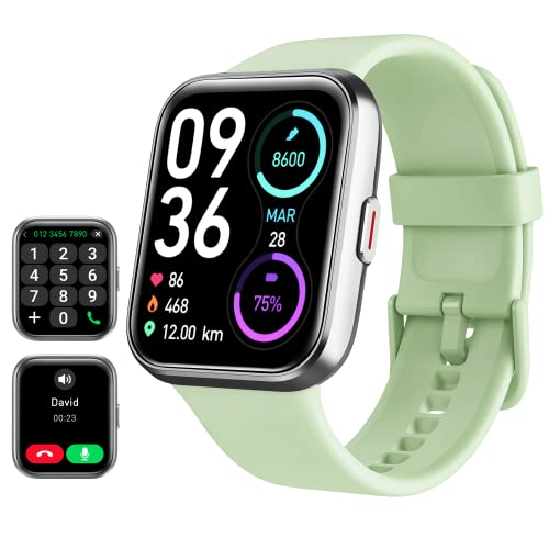 Tensky Smart Watch for Men Women(Call Receive/Dial), Alexa Built-in, 1.8" Touch Screen Fitness Tracker with Heart Rate Sleep Tracking, 100 Sports Modes, 5ATM Waterproof Smartwatch for Android iPhone - color: Green