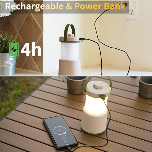 Rechargeable Camping Lantern, 230h Runtime Camping Light with 5Modes