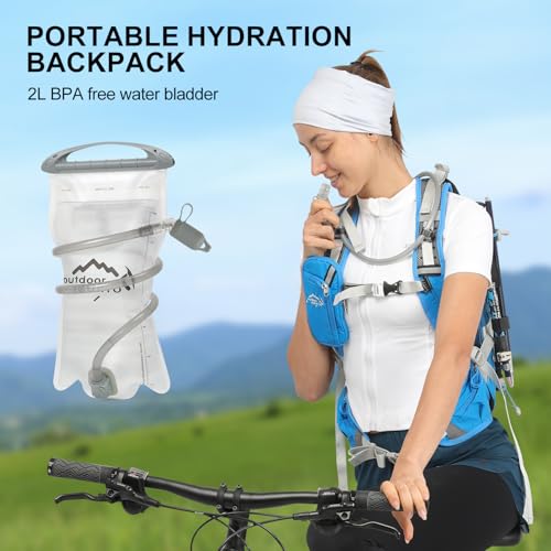 IX INOXTO 20L Hydration Backpack, Waterproof Hiking Internal Frame Backpacks with 2L Hydration Water Bladder and Rain Cover for Men, Lightweight Travel Daypack for Cycling,Camping,Ski (blue) - color: Blue