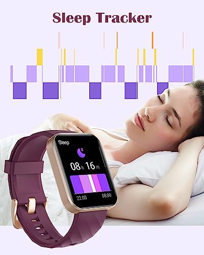 RUIMEN Smart Watches for Women, Bluetooth Calls, Fitness Tracker Purple - color: Purple