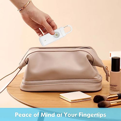 Rechargeable Personal Alarm for Women - Christmas Birthday Gifts for Women, Daughter, College Student, Teen Girl, Elders, Kids, Siren Alarm, USB Charging, White - color: White