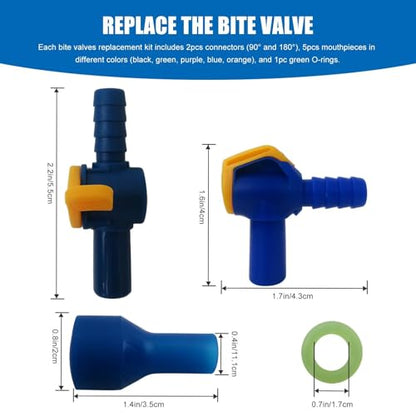 New 5 Pcs Bite Valve Replacement Mouthpieces for Camelbak and Most Brands, with Shutoff Valve and Tube O-Ring for Hydration Bladder and Backpack Water Reservoir by New