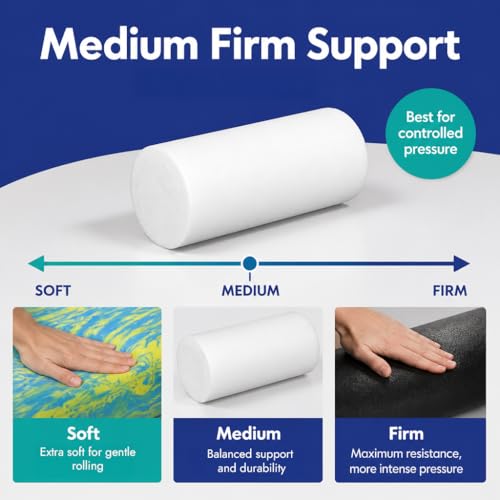 Firm White PE Foam Roller (12" Half Round) - size: 12" Half Round
