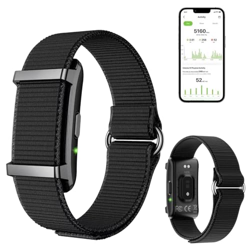 Fitness Tracker, Health Wearable, Activity Tracker with APP - color: Black