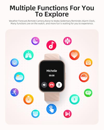Parsonver Smart Watch, 5ATM Waterproof Watch for Swimming, 110+ Sport Modes - color: Rose Gold