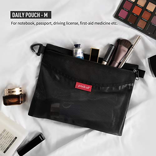 pack all Water-Resistant Zipper Pouch, Mesh Zipper Bag, 14.17"x10.23" - color: Black, size: Large
