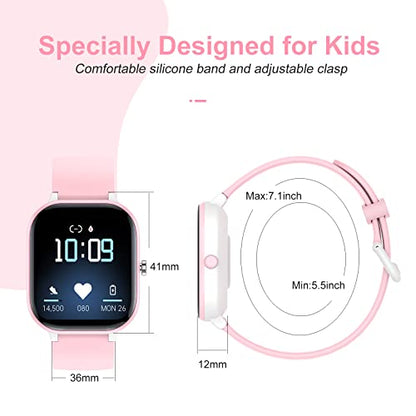 Kids Fitness Tracker Watch, IP68 Kids Waterproof Smart Watch - color: Pink