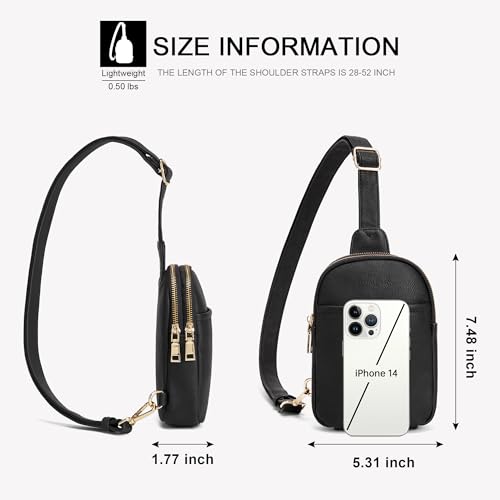 Crossbody Sling Bags & Fanny Packs - Women's Belt Bag Gifts - color: 1-black