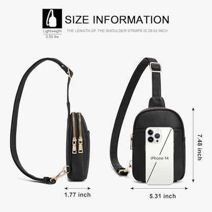 Crossbody Sling Bags & Fanny Packs - Women's Belt Bag Gifts - color: 1-black