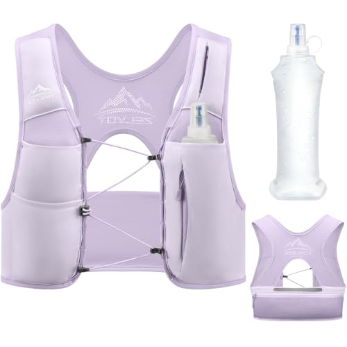 Zelvot X-Back Running Vest for Women, Hydration Vest with 500ml Soft Flask - color: Purple