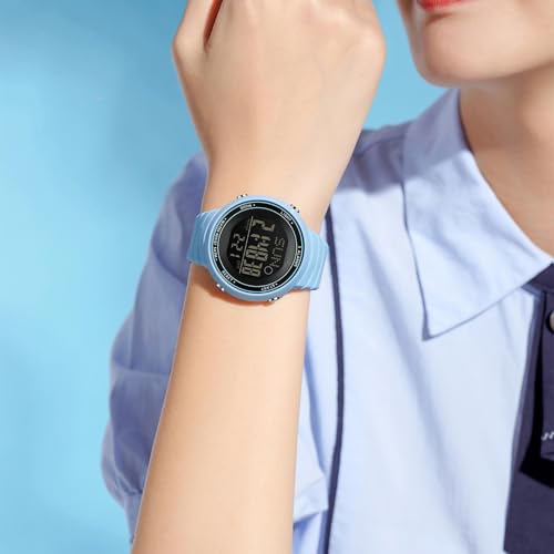 Digital Watch Waterproof Big Numbers 3-Alarms Stopwatch Sports Running Watches for Women Men Minimalist Electronic Wristwatch Easy Read Watch Unisex