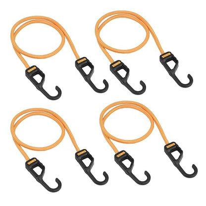 DEWALT 36" Premium Round Bungee Cords, Interlocking Quick-Pull Notch, 4-PK - size: 36"