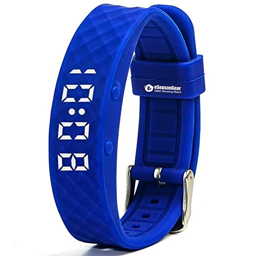 VB80 12 Alarm Vibrating Watch, Silent Vibration Shake Wake ADHD Medication Reminder - color: Blue-Large