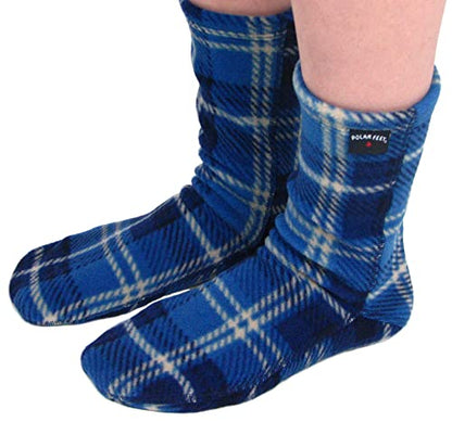 Polar Feet Fleece Socks Extra Wide Stretchy with Nonslip Grip for Men Women - color: Flannel, size: 3X-Large