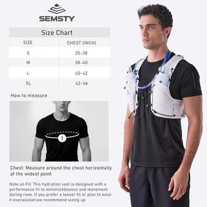 Running Hydration Vest 5L, Running Backpack with 2x500ml Soft Flask - color: White, size: Small