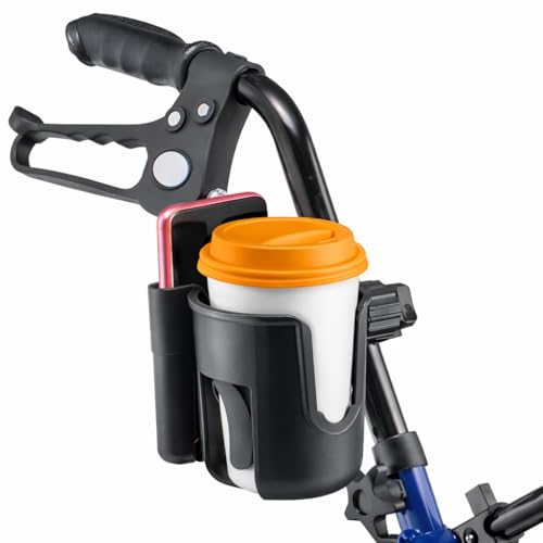 Walker Cup and Phone Holder, Compatible with Rollator and Folding Walkers