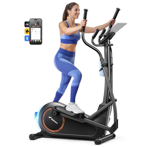 Merach Elliptical Machine, Elliptical Exercise Machine for Home with Hyper-Quiet Magnetic Drive System, Elliptical Training Machines with16.5-19IN Stride, Automatic Resistance, 400lbs Capacity - style: 16.5IN Stride Smart Self-powered