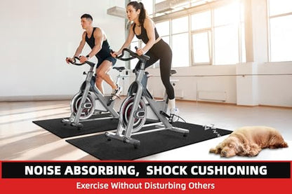 GymCope Treadmill Mat for Hardwood Floor Carpet 7'x3'/6'x3'/6'x2.5'/4'x2' - color: 72"x36"x6mm-black