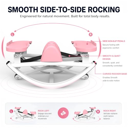 KINMAC Rocking Stepper for Exercise at Home-Rock Stepper Side to Side - color: Pink