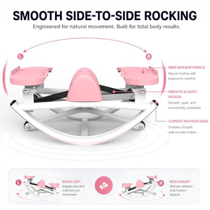 KINMAC Rocking Stepper for Exercise at Home-Rock Stepper Side to Side - color: Pink