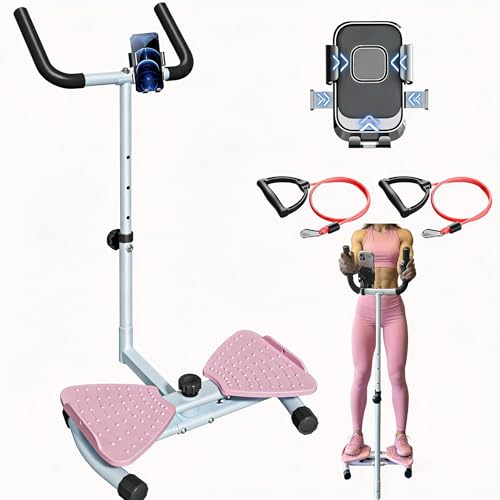 Waist Twisting Machine with Handlebar, Ab Twister Board with Phone Holder, 330 lbs Capacity Waist Twister for Women Belly Fat, Home Gym Exercise Equipment for Slim Waist and Core Ab Exercise