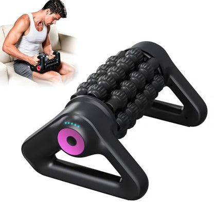 Electric Rolling Percussive Massager for Post-Exercise Muscle Relaxation, Deep Tissue Massager for Legs, Calves, Glutes, Back, Arms & Feet, Handheld Cordless Rolling Tool, 5-Speed Fitness Relaxation
