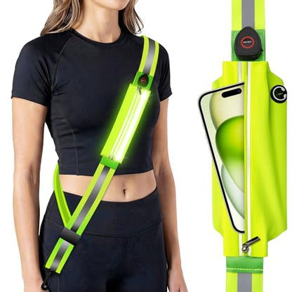 LED Reflective Belt Sash Gear, Reflective Running Gear for Night Walking