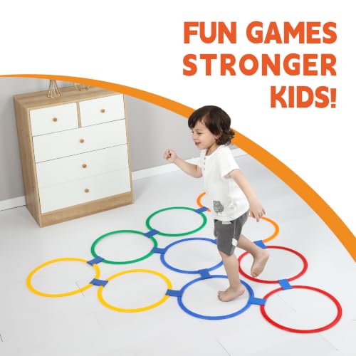 20Pcs 15" Hopscotch Rings, Agility Rings for Kids Obstacle Course - style: 15" Hoop – 2 Set