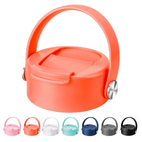 Flip Lid with Handle for Hydro Flask 12 16 20 32 40 64 oz Wide Mouth Bottle - color: Orange