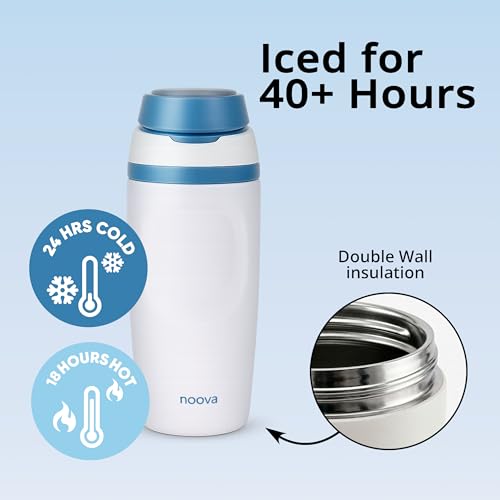 NOOVA Insulated Water Bottle Leak-Proof Insulated Stainless Steel Tumbler with Straw Sports Water Bottle Cold 24h Hot18h Thermos Travel Gift Beach Gym Accessories for Women Men Kids Cup 16oz Sand Teal - color: 16oz Sand-Teal