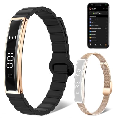 Smart Bracelet for Women Men Fitness Health Tracker with Heart Rate Sleep - color: Gold