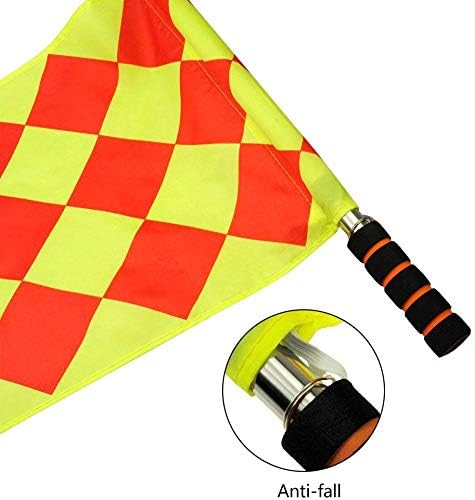 Football Soccer Linesman Referee Flags,Metal Pole Foam Handle with Carrying Tote (Soccer Referee Flags) - color: Soccer Referee Flags