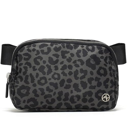 Pander Crossbody Belt Bag for Women and Men, Travel and Everyday Use - color: Grey Leopard