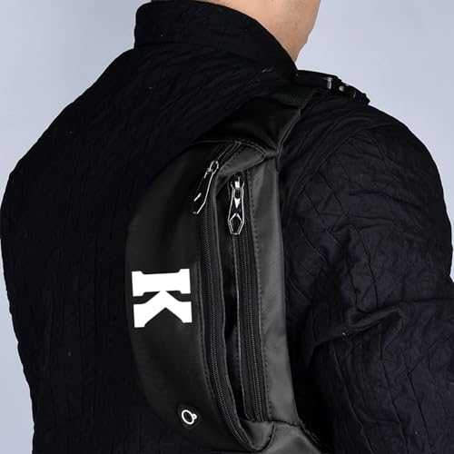 Fanny Packs for Men and Women Water-Repellent Sports Waist Pack Bag - color: 1pack-Black Letter K