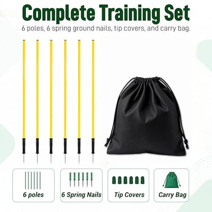 5 FT Adjustable Soccer Agility Poles with Steel Ground Spring Nails
