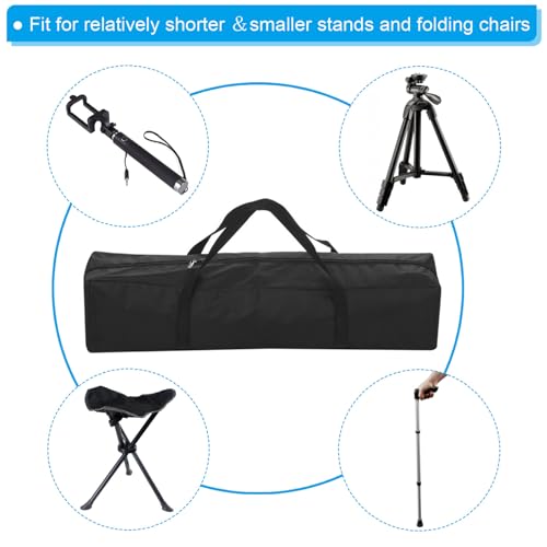 PATIKIL 23 Inch Camp Chair Replacement Bag Nylon Folding Chair Carrying Storage Bag for Beach Chair with Large Zipper Shoulder Strap for Camping Travel, Black - size: 23 x 7.8 x 7.8 inch