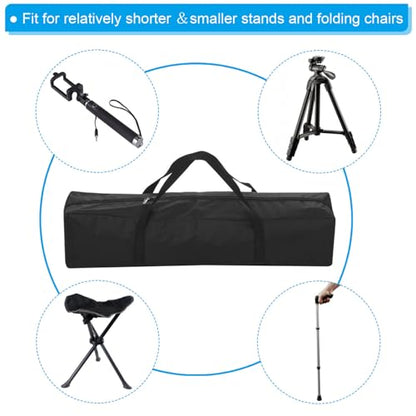 PATIKIL 23 Inch Camp Chair Replacement Bag Nylon Folding Chair Carrying Storage Bag for Beach Chair with Large Zipper Shoulder Strap for Camping Travel, Black - size: 23 x 7.8 x 7.8 inch
