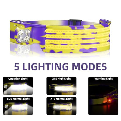 LED Headlamp, USB Rechargeable Head Lamp, 230° Wide Beam Motion Sensor Headlight, Super Bright Outdoor Waterproof Flashlight for Camping, Running, Repairing, Hiking, Fishing, Reading - size: Lamp 4