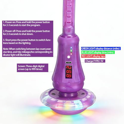 Skip Ball for Kids,Ankle Jumping Toy with LED Lights and Digital Counter - color: Purple